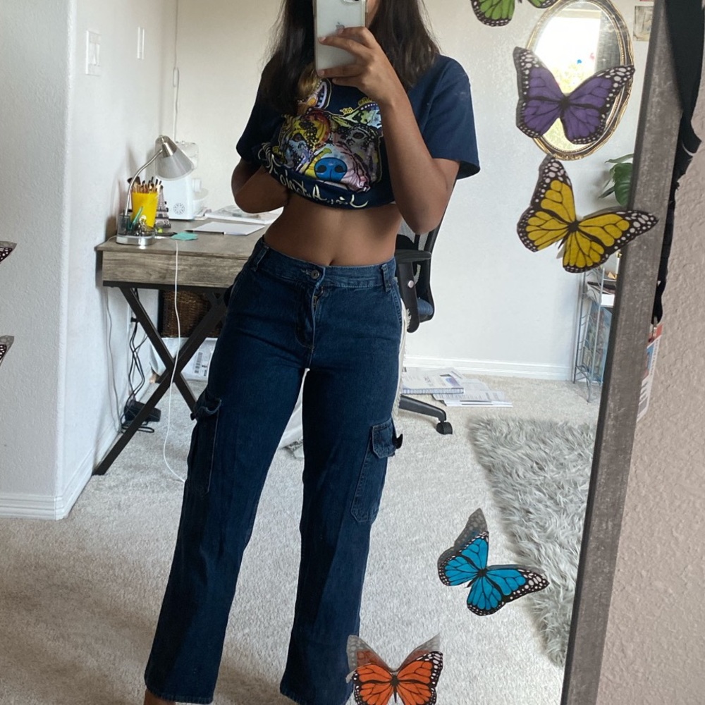 cutest dark blue jeans